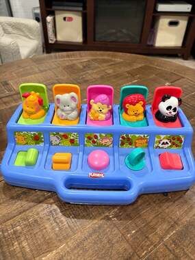 Vintage 90s Playskool Poppin Pals Pop-Up Jungle Animals Activity Toy